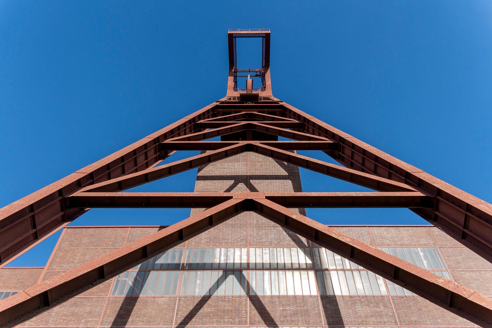 Steel frame of a building under construction